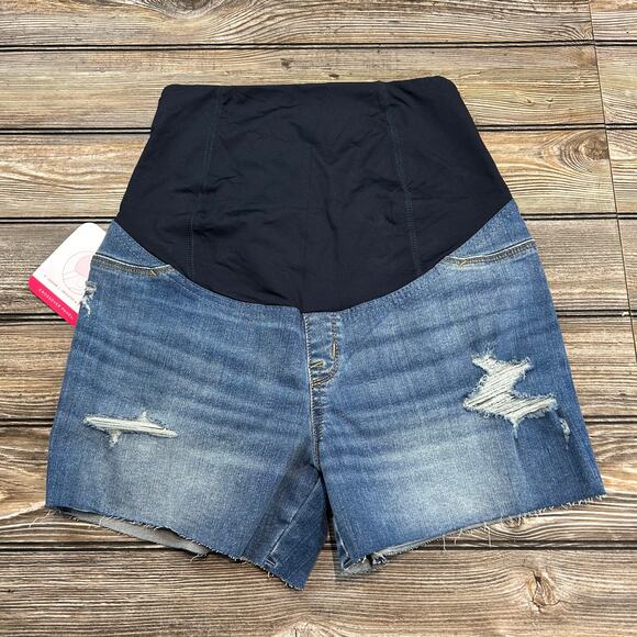 Isabel Maternity by Ingrid & Isabel Pants - Isabel Maternity Distressed Cut Off Jean Shorts Size 6